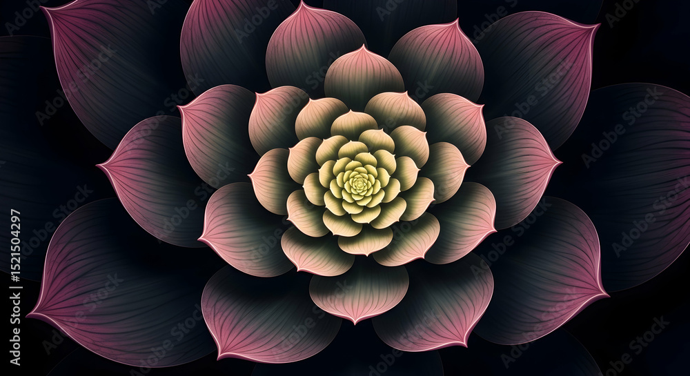 Obraz premium Ornamental Flourish: Abstract Floral Arrangement with Pastel Pink Hues