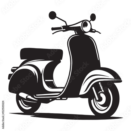 Clean Scooter silhouette for minimalist design – Scooter illustration – Minimalist Scooter vector – Vehicle silhouette

