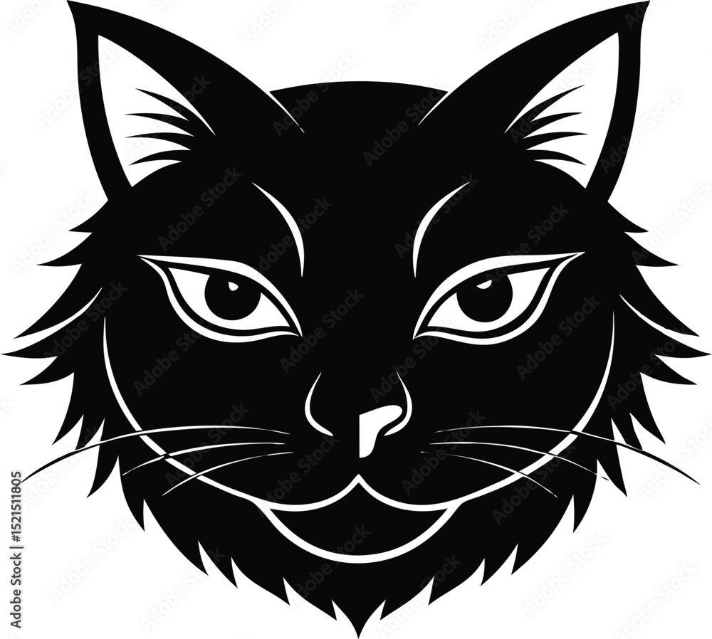 Fototapeta premium Cat Head Vector, Cat Icon Clipart