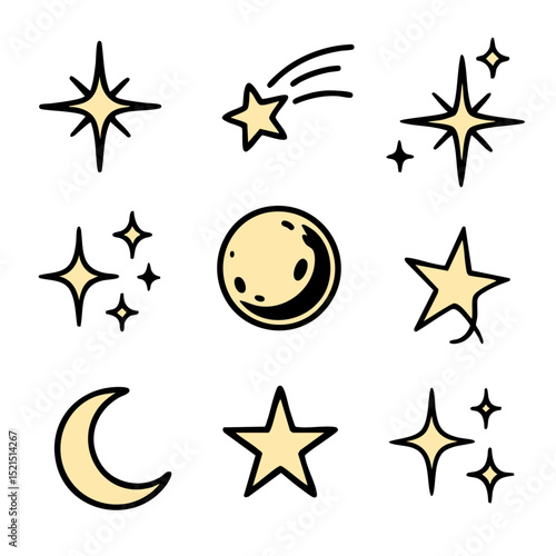 Sterne und Mond funkeln