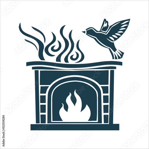 Ancestral Communication: Flame to Bird Smoke Vector