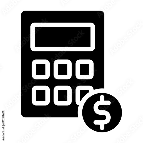 Calculator Vector Glyph Icon Design