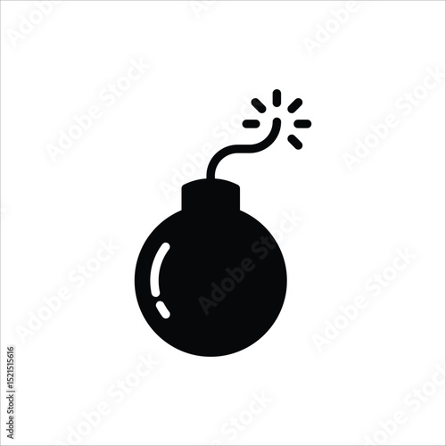 Bomb icon. Bomb line and glyph icon for web design. Exploding bomb weapon vector icon design. Isolated on white background.
