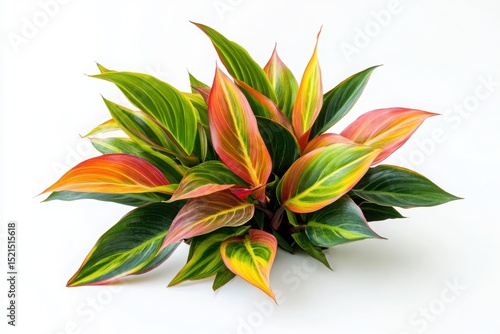 Colorful aglaonema plant with vibrant foliage for indoor decor, botanical illustration, and gardening content