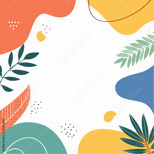 Vector illustration in simple modern style - vertical abstract backgrounds and graphic prints - decorative frame with copy space for text for social media.