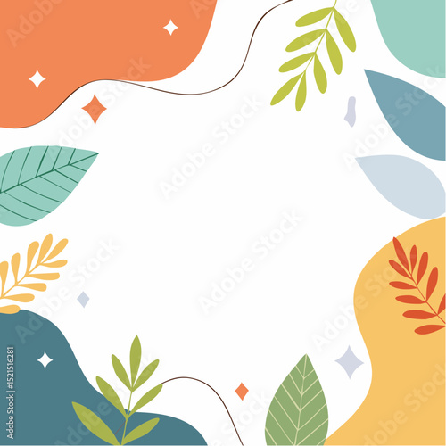 Vector illustration in simple modern style - vertical abstract backgrounds and graphic prints - decorative frame with copy space for text for social media.