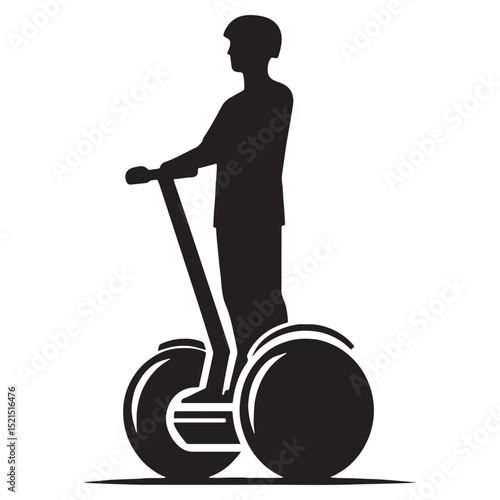 Urban Commute Segway silhouette design – Segway illustration – Minimalist Segway vector – Vehicle silhouette

