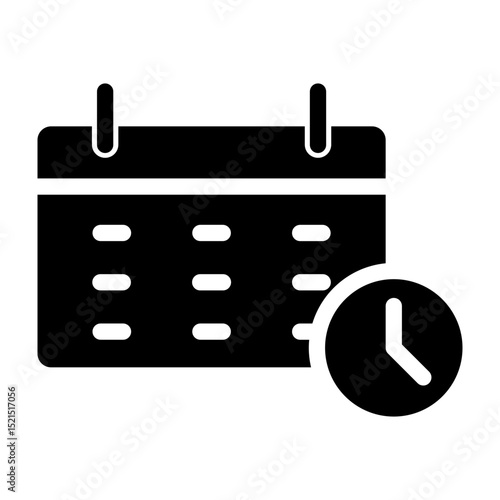 Deadline Vector Glyph Icon Design