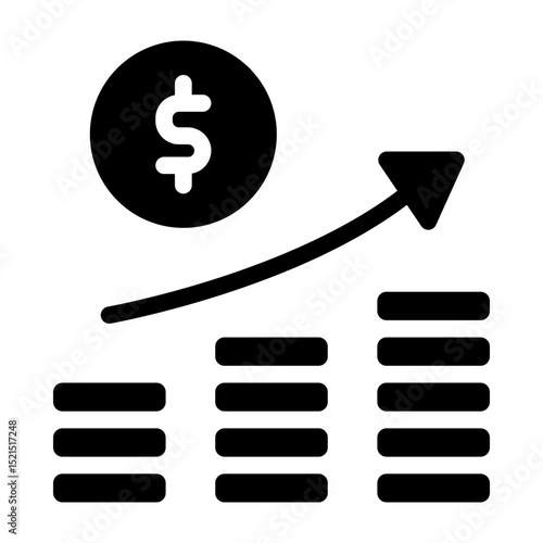 Revenue Vector Glyph Icon Design