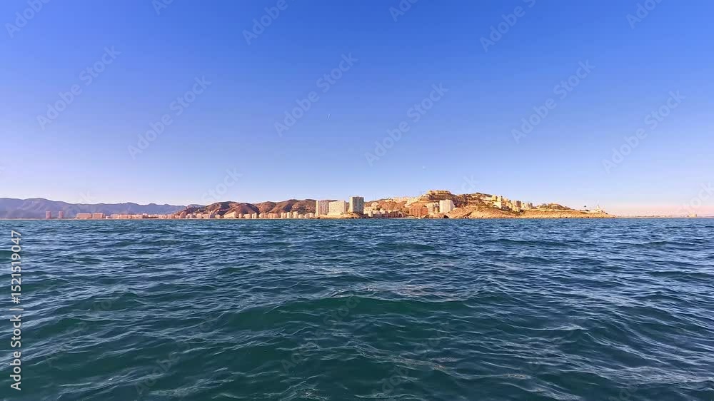Cullera Skyline view in Valencia from the Mediterranean Sea Cullera Skyline view in Valencia from the Mediterranean Sea
