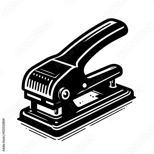 Black and White SVG of a Hole Punch Machine