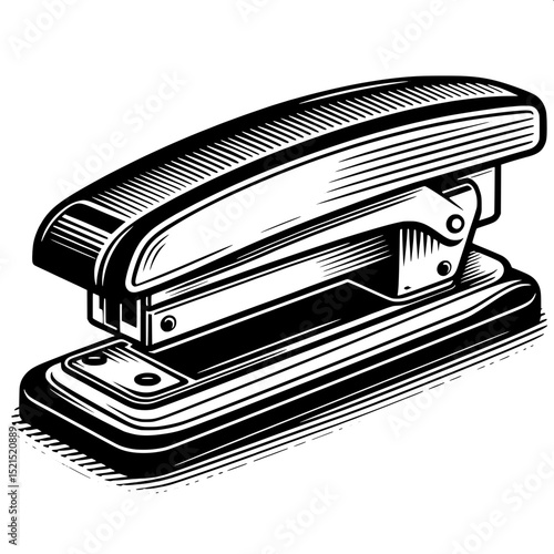 Black and White SVG of a Stapler