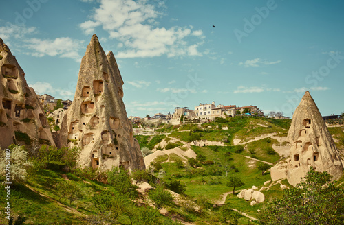 Cave houses in Cappadocia region of Turkey