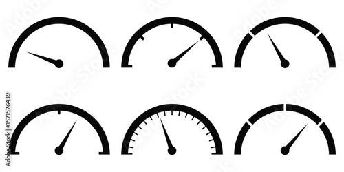 Dashboard speedometer icons set. Tachometer icon isolated. Speedometer, tachometer icon. Speed indicator vector icons. speedometer concept logo vector. speedometer icon set vector. Set of tachometer .