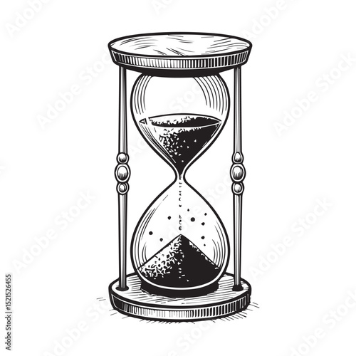 hourglass line art silhouette vector illustration