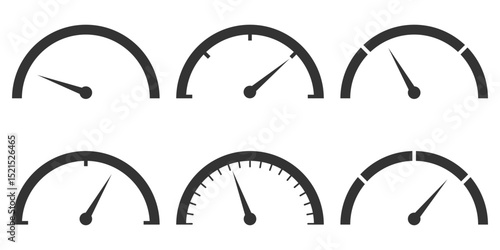 Dashboard speedometer icons set. Tachometer icon isolated. Speedometer, tachometer icon. Speed indicator vector icons. speedometer concept logo vector. speedometer icon set vector. Set of tachometer .