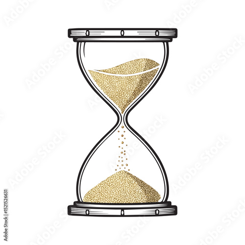 hourglass line art silhouette vector illustration