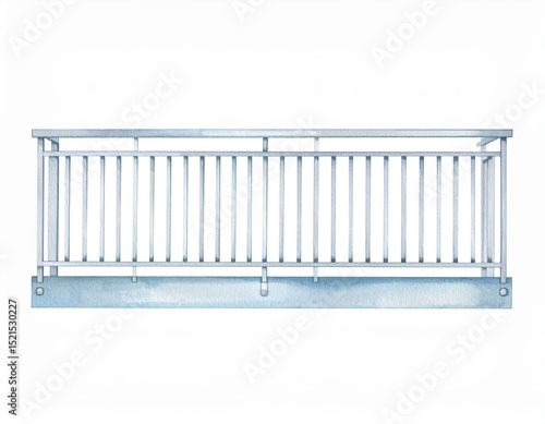 Wallpaper Mural Sleek white metal railing against a vibrant blue background, architecture and design Torontodigital.ca