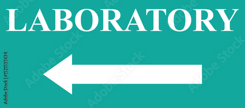Arrow sign indicating laboratory