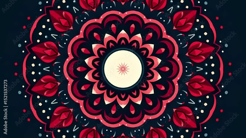 Floral hypnosis kaleidoscopic Flower Animation with Smooth Transitions and Intricate, Ethereal Visual Effects