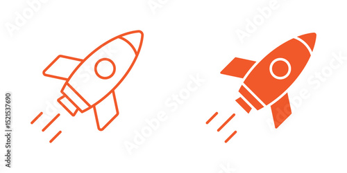 Rocket icon. Rocket launched icon vector.