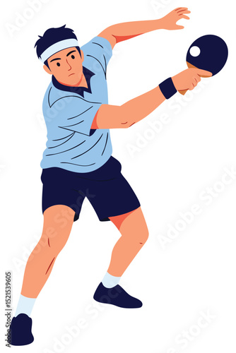 Energetic Male Tennis Player in Action During a Competitive Sports Game on the Court