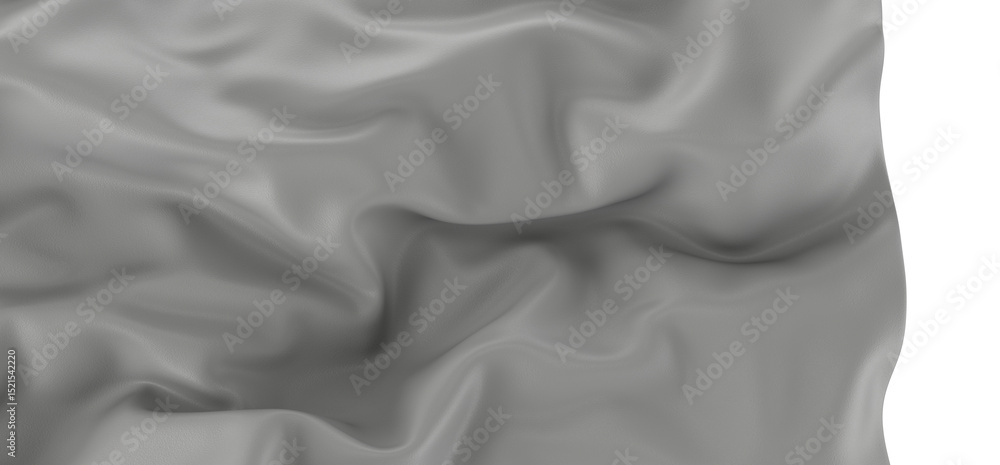 Naklejka premium High-resolution image of gray silk fabric with soft folds and drapes. Perfect for design projects.
