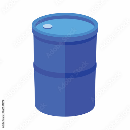 Barrel of blue color isolated on white background, oil drum