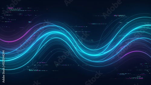 Abstract light blue fractal wave design illustrating dynamic futuristic energy lines