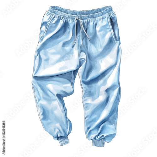 Fleece-lined Pants, watercolor drawing vector, high quality, isolated on a white background.