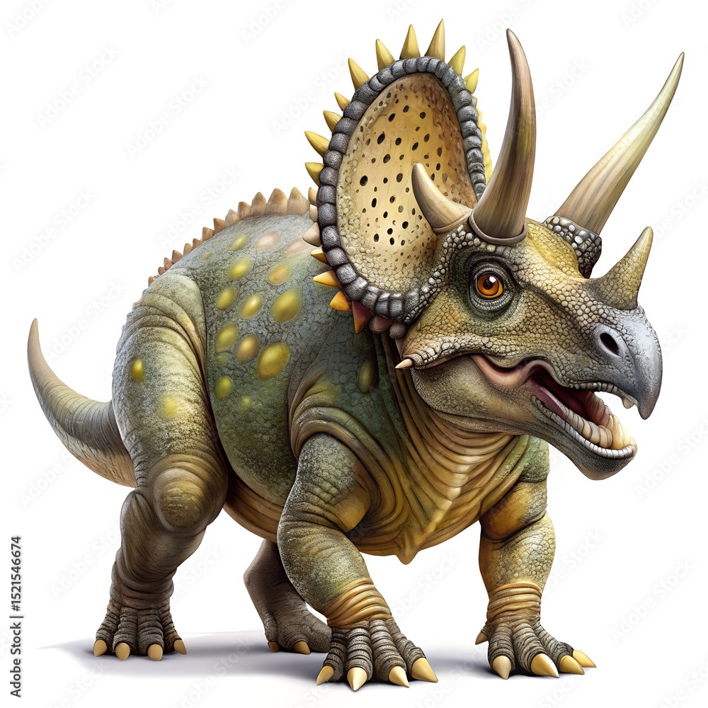 Obraz premium Pentaceratops Sternbergii Clean on White Background