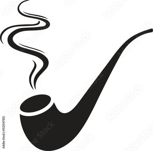 A smoking pipe. A device for smoking tobacco. Wooden pipe for smoking. Retro style. 