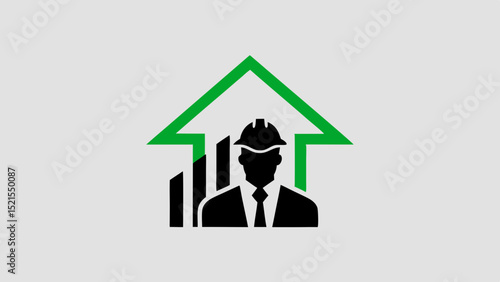 Two arrows point toward a house with a man and a woman in the foreground, 