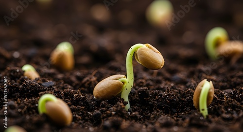 Wallpaper Mural Close-up of organic sprouting seed texture with delicate root structures and moist soil particles for life cycle concepts Torontodigital.ca