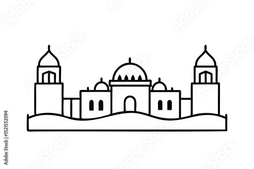 Wallpaper Mural Simple line drawing of a grand mosque islamic architecture Torontodigital.ca