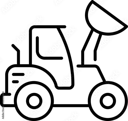 Front loader icon - Editable Stroke SVG, fully scalable.