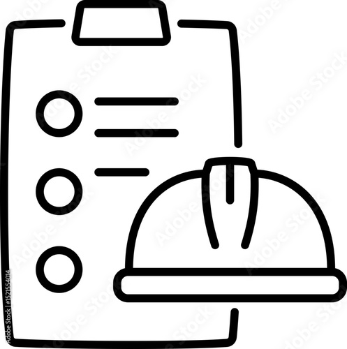 Construction checklist icon - Editable Stroke SVG, fully scalable.