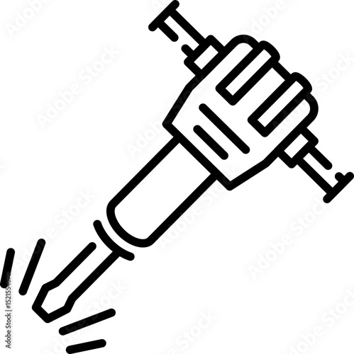 Caulking gun icon - Editable Stroke SVG, fully scalable.