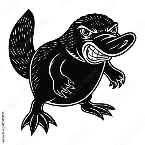Angry Platypus Illustration Vector Graphic