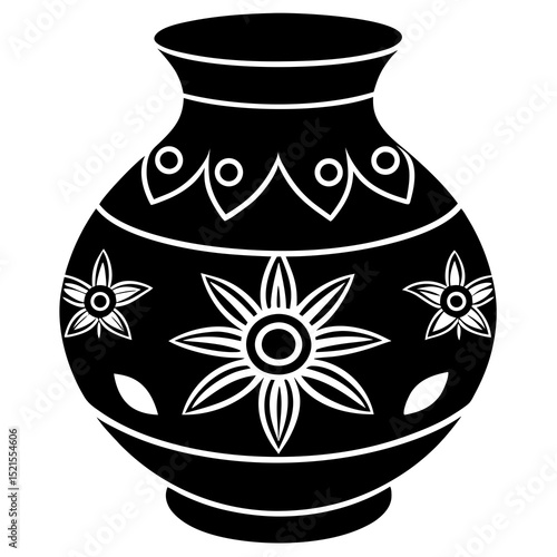 ceramic vase on white background