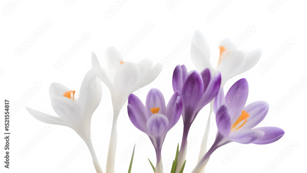 Naklejka premium crocuses on white background