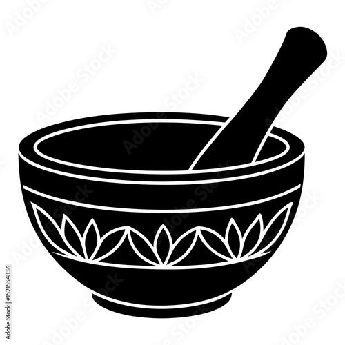 mortar and pestle isolated