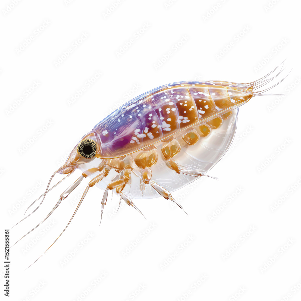 Microscopic View of a Water Flea (Daphnia) with Microscopic View of a Water Flea (Daphnia) with