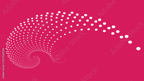 Abstract Pink Background with White Dotted Spiral Pattern