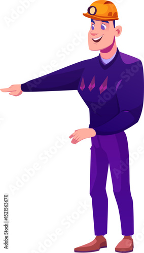 Man in Mining Helmet