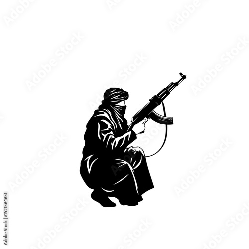 Simple Soldier Icon - Tactical Doodle on White Background