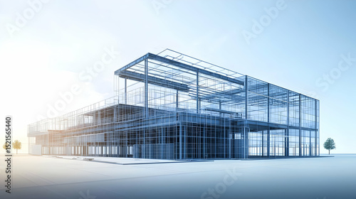 Modern Architectural Building Structure Rendering