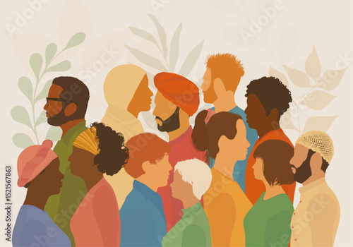 Mental health awareness. Diverse head silhouette profiles. Emotional balance. OurMindsMatter