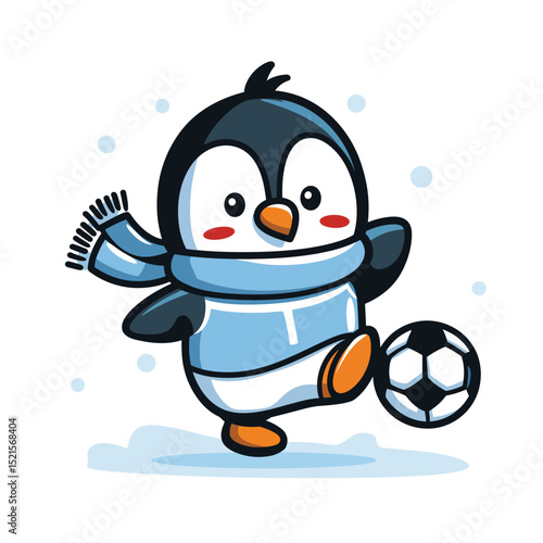 illustration-cute-penguin-playing-soccer