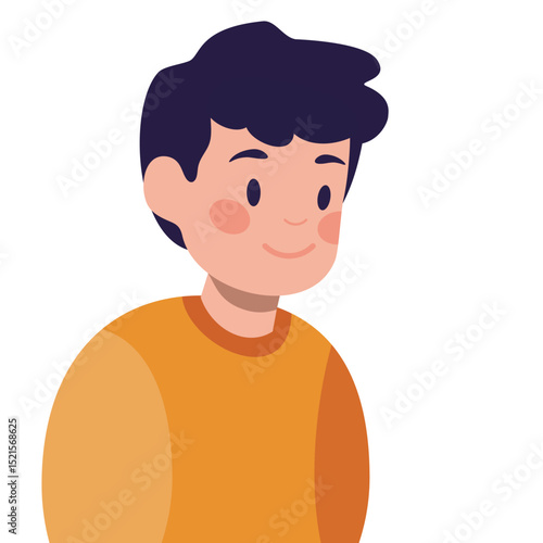 A boy on a white background
